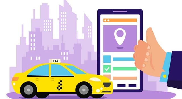 Taxi app on phone